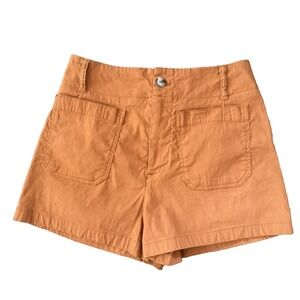 Maeve Anthropologie Women's 27 Colette High Rise Linen Shorts Rust